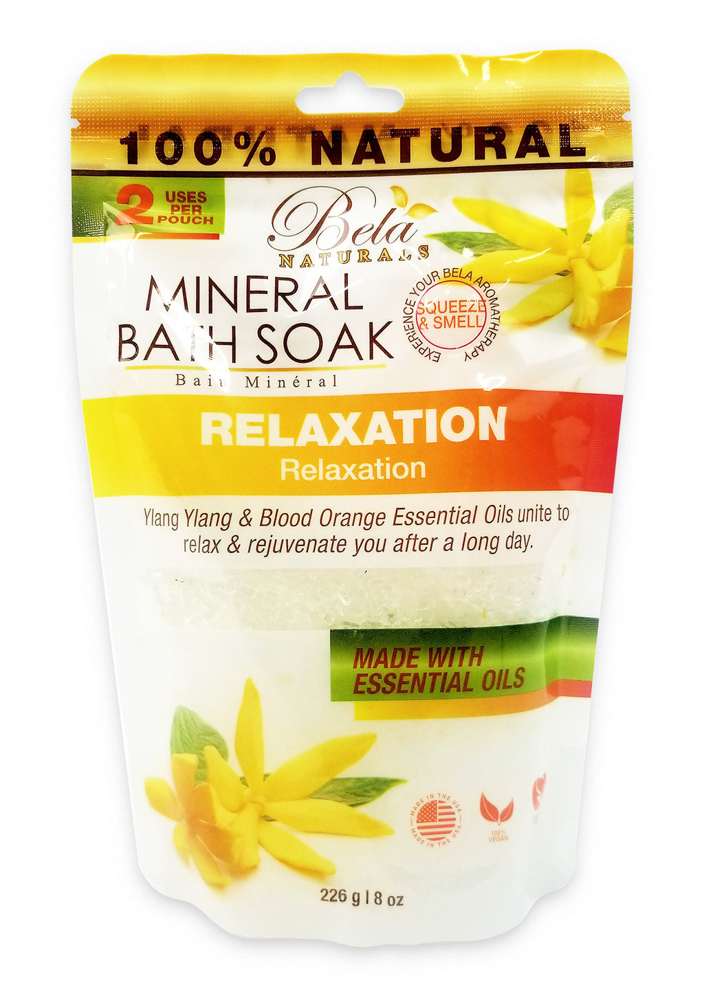 Relax + Rejuvenate Mineral Bath Soaks 2 Use Pouch Bela Bath