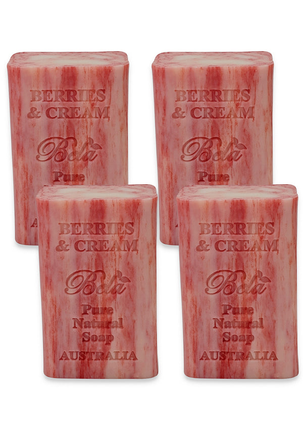 Bela Pure Natural Soap, Berries & Cream, 5.7 Oz - 4 Pack