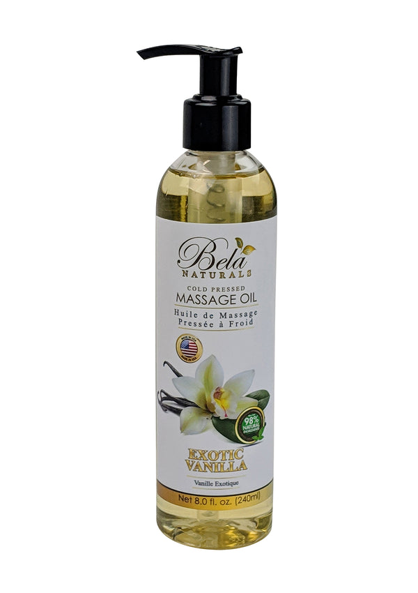 Bela Naturals Massage Oil Exotic Vanilla 8 Oz Pump