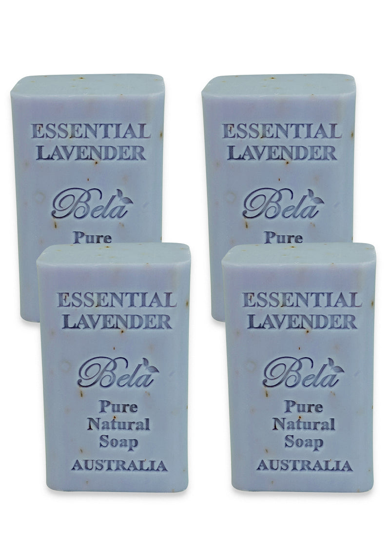 Bela Pure Natural Soap, Essential Lavender 6.5 Oz - 4 Pack