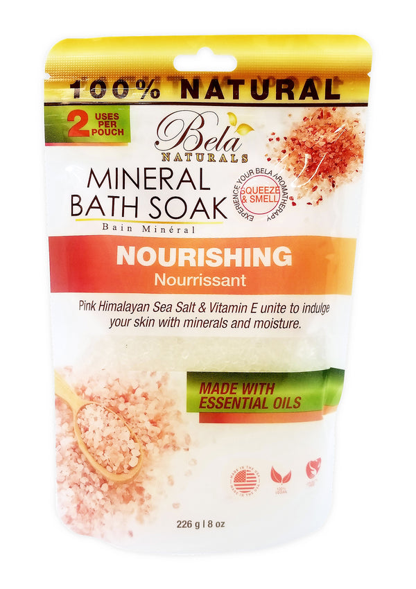 Bela Mineral Bath Soaks, Nourishing Formula, 2 Use - 8 Oz Pack