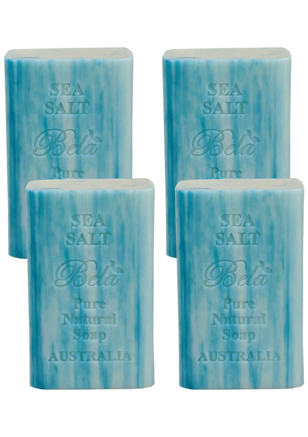 Bela Pure Natural Soap, Sea Salt, 6.5 Oz - 4 Pack